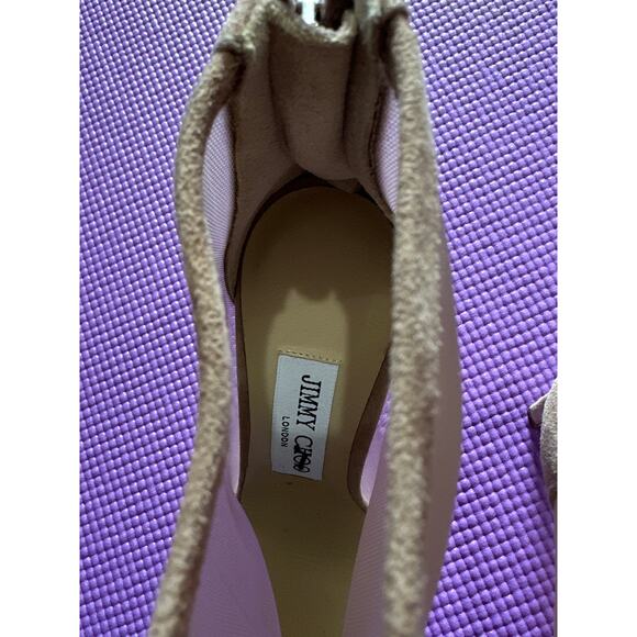 Jimmy Choo Tan Glitter Bing Crystal Embellished Mesh Bootie Shoe Sz 36.5 NEW - Picture 14 of 14